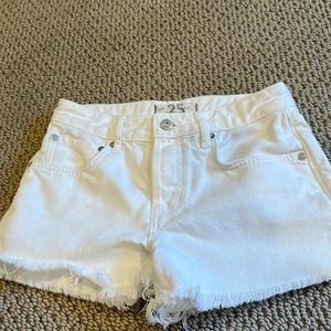 White denim shorts